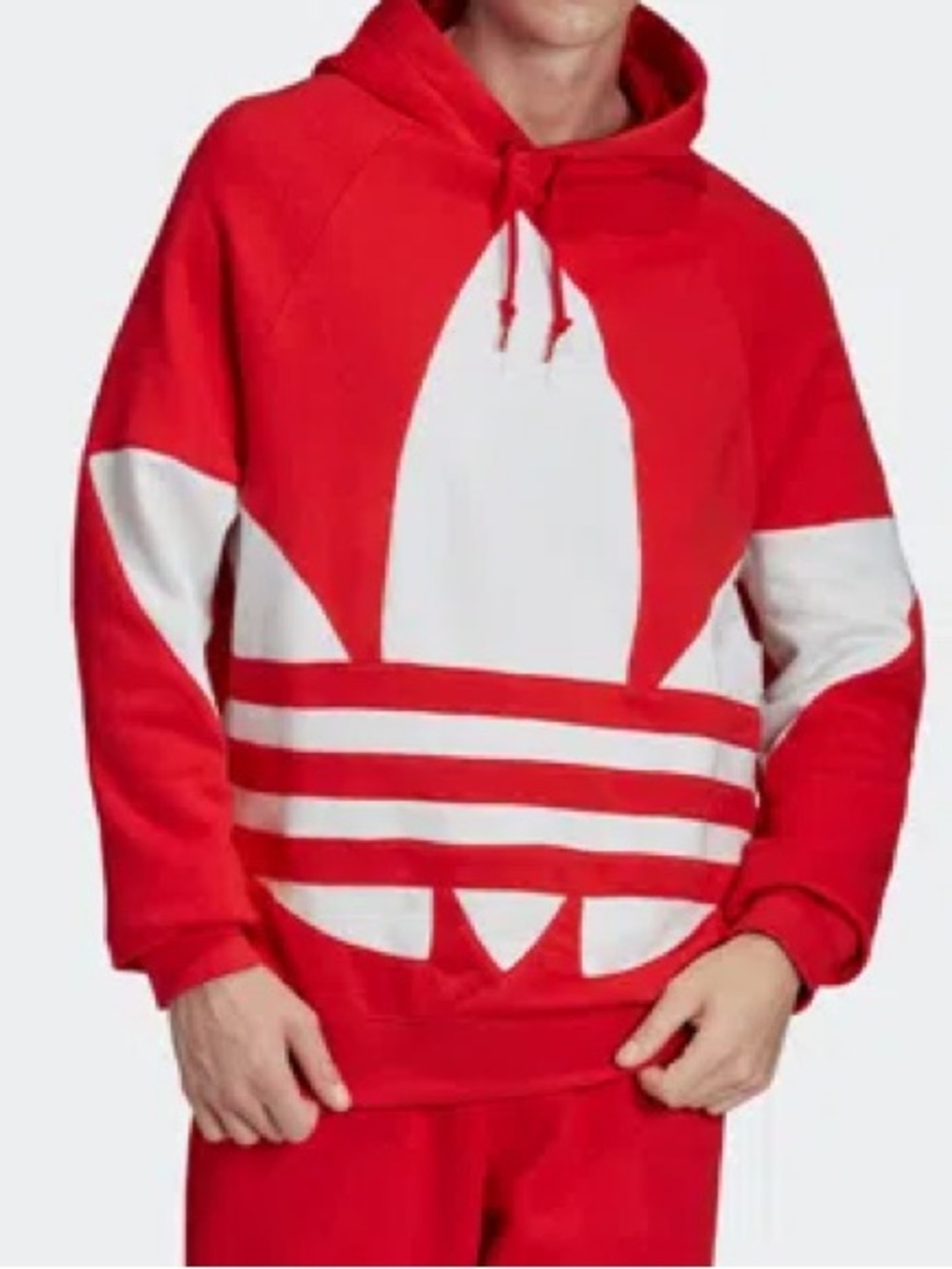Adidas Originals Oversized Big Trefoil Hoodie Red